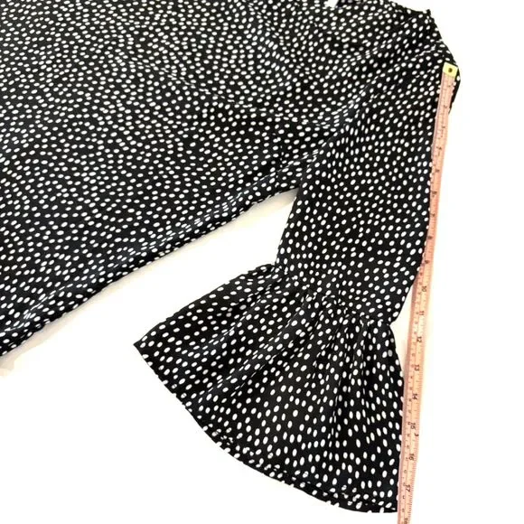 Elle Polka Dot Blouse with Ruffle Flare Sleeves - Picture 7 of 7